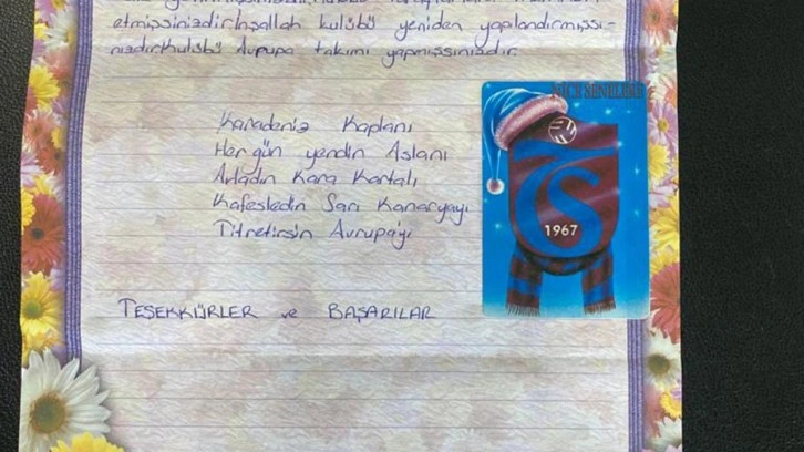 2002'de yazılan mektup Trabzonspor'a teslim edildi