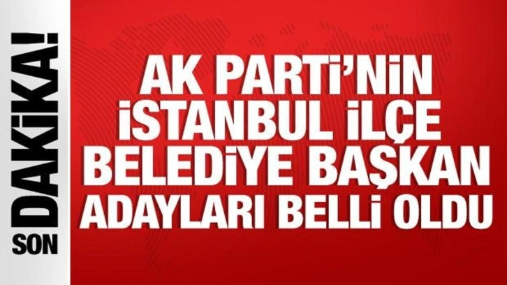 AK Parti'nin İstanbul İlçe Belediye Başkan adayları belli oldu