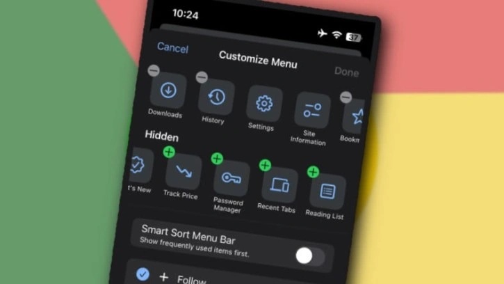 Chrome'un İOS Sürümüne Menü Özelleştirme Seçeneği Eklendi