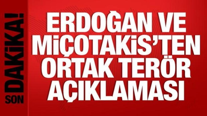 Cumhurbaşkanı Erdoğan, Miçotakis ile ortak açıklama yapıyor