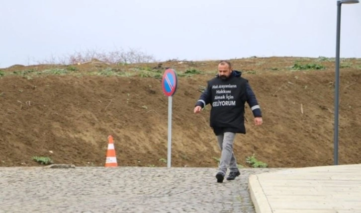 İşinden atılan işçi, Tekirdağ’dan Ankara’ya yürüyor