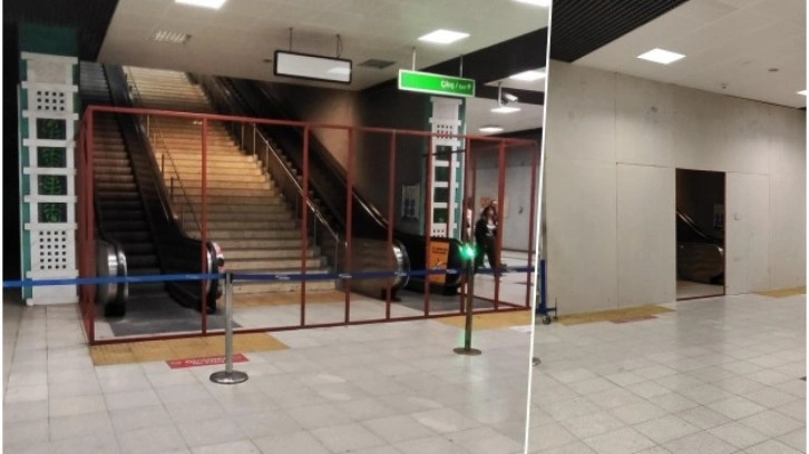 İstanbullu bunu da gördü: İBB tamir edemediği yürüyen merdiveni komple kapattı