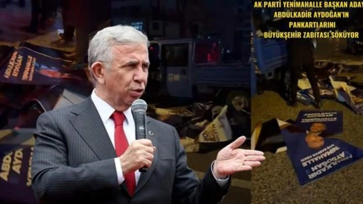Mansur Yavaş'ın skandalları bitmiyor: Abdülkadir Aydoğan'ın afişlerini toplattı!