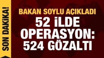 52 ilde kökünü kurutma operasyonu: 524 kişi gözaltına alındı