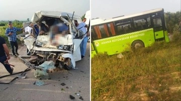 Adana'da minibüsle halk otobüsü çarpıştı: 2 ölü, 10 yaralı