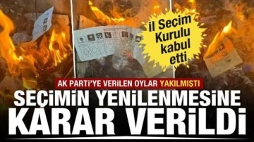 AK Parti oylarının yakıldığı Halfeti'de seçimin yenilenmesine karar verildi