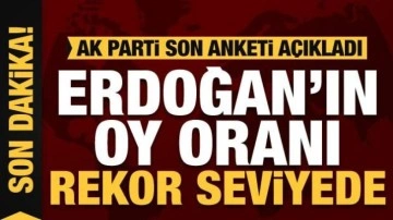 AK Parti son anketi açıkladı! Cumhurbaşkanı Erdoğan'ın oy oranları zirveye ulaştı