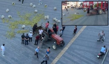 Alaşehir'de çiftçi fiyat belirsizliğine isyan etti, üzümleri meydana döktü