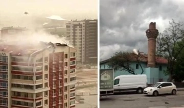 Ankara'da minare yıkıldı, çatılar uçtu!