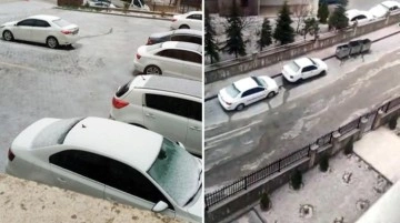 Ankara'da şiddetli yağış ve dolu hayatı felç etti! Evleri su bastı