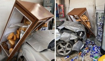 Antalya'da feci kaza: Önce kaza yaptı, sonra markete daldı