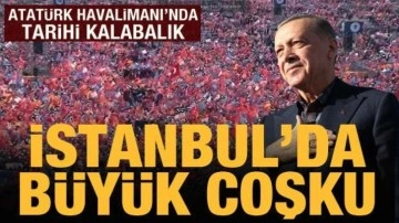Atatürk Havalimanı'nda tarihi kalabalık: Erdoğan halka seslenecek