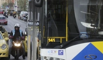 Atina'da otobüs şoförleri iş bıraktı