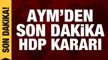 AYM'den son dakika HDP kararı