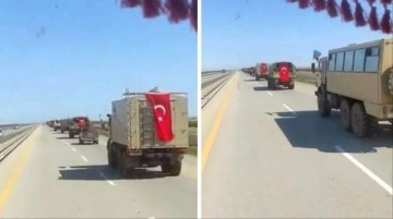 Azerbaycan askerleri Karabağ'a Türkiye ve Azerbaycan bayraklarıyla girdi