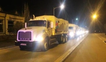 Azerbaycan'dan Türkiye'deki depremzedelere insani yardım konvoyu
