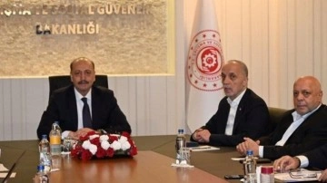 Bakan Bilgin'den Türk-İş ve Hak-İş Başkanları ile zam görüşmesi