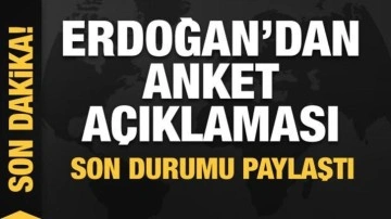 Cumhurbaşkanı Erdoğan'dan anket açıklaması: Son durumu paylaştı