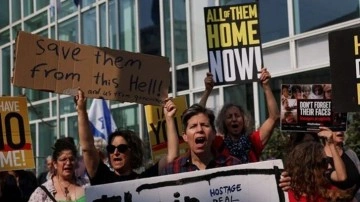 Blinken Tel Aviv'de: Protestoculara rehineler için söz verdi