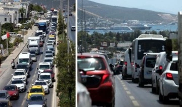 Bodrum'da tatilciler erken dönüşe geçti, trafik çilesi başladı