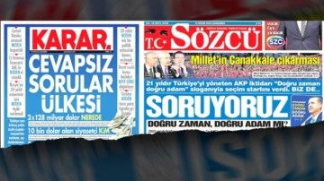 Bu da manşet ittifakı... Davutoğlu'nun gazetesi de Sözcü'leşti!