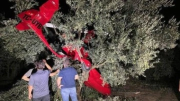 Bursa'da cayrokopter ağaçlık alana zorunlu iniş yaptı