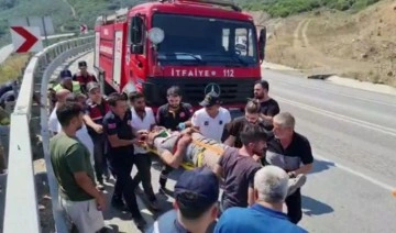 Bursa'da uçuruma yuvarlanan kamyonun şoförü yaralandı