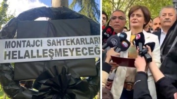 Canan Kaftancıoğlu, AK Parti İstanbul İl Başkanlığı önüne siyah çelenk bıraktı