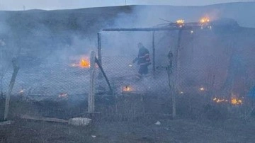 Çankırı'da korkutan yangın: Ahır kül oldu