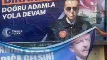CHP’li belediyeden Cumhurbaşkanı Erdoğan’ın afişlerine çirkin saldırı