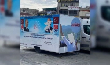 CHP'nin karavanına saldırı! Kılıçdaroğlu'nun afişi parçalandı