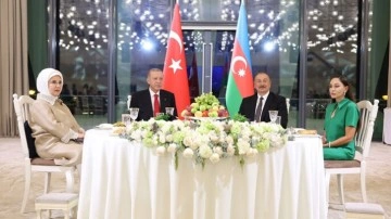 Cumhurbaşkanı Erdoğan Azerbaycan'da Aliyev ile bir araya geldi