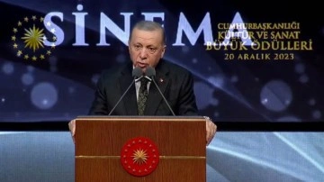 Cumhurbaşkanı Erdoğan, Kültür Sanat Büyük Ödülleri Töreni'nde Gazze'yi unutmadı