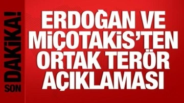 Cumhurbaşkanı Erdoğan, Miçotakis ile ortak açıklama yapıyor