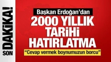 Cumhurbaşkanı Erdoğan'dan 2 bin yıllık Türk askeri tarihi hatırlatması