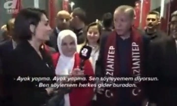 Cumhurbaşkanı Erdoğan'la A Haber muhabiri arasında ilginç diyalog: Ayak yapma