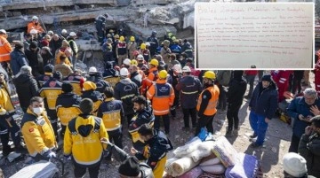 Deprem bölgesindeki fedakar madencilerden duygu dolu mektup! Mühendis olun, sağlam binalar yapın