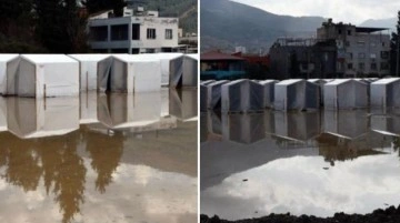 Depremzedelerin kaldığı çadırları su bastı: Perişan olduk