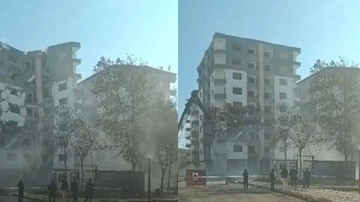 Diyarbakır’da ağır hasarlı bina, yıkım sırasında çöktü