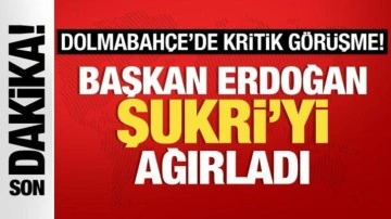 Dolmabahçe'de kritik görüşme! Cumhurbaşkanı Erdoğan Şukri’yi ağırladı