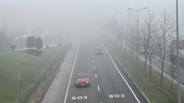 Düzce’de yoğun sis etkili oluyor, sürücüler zor anlar yaşadı