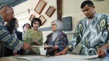 Emine Erdoğan, Özbek Köyü Müzesi ve Konigil Kağıt Fabrikası'nı ziyaret etti