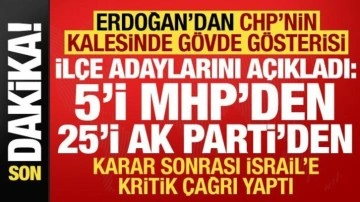 Erdoğan, İzmir İlçe Belediye başkan adaylarını duyurdu! 5'i MHP'den 25'i AK Parti&#03