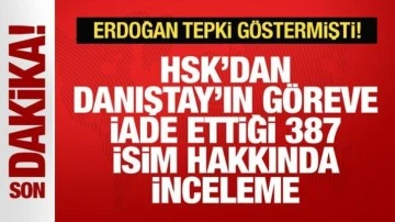 Erdoğan tepki göstermişti! HSK'dan Danıştay'ın göreve iade ettiği 387 isime inceleme