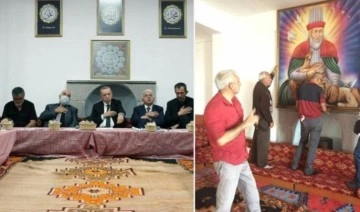 Erdoğan'ın ziyareti öncesi kaldırılan resimler, cemevine yeniden asıldı