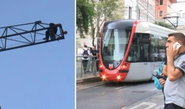 Fatih'te 'intihar girişimi' tramvay seferlerini durdurdu