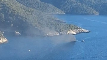 Fethiye'de korkutan tekne yangını
