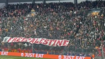 Galatasaray taraftarından Filistin'e destek mesajı!