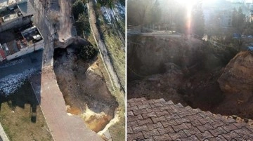 Gaziantep'te depremin etkisi ile 3 dev çukur oluştu