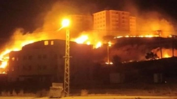 Gaziantep'te yerleşim yerine yakın bölgede yangın